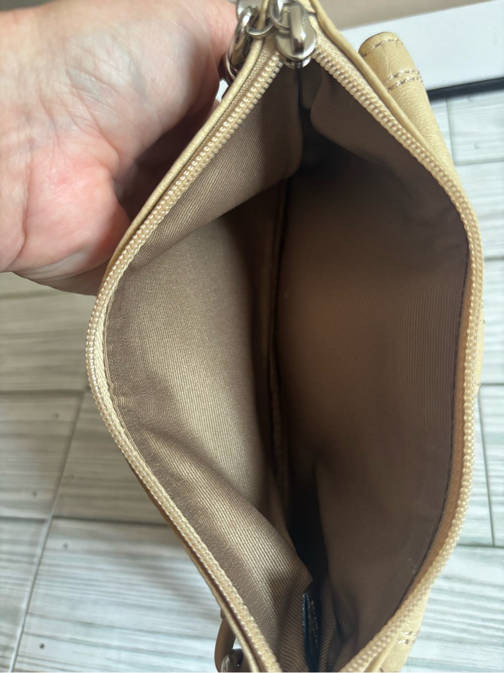 Coach Tan Leather Wristlet Clutch - Picture 6 of 9